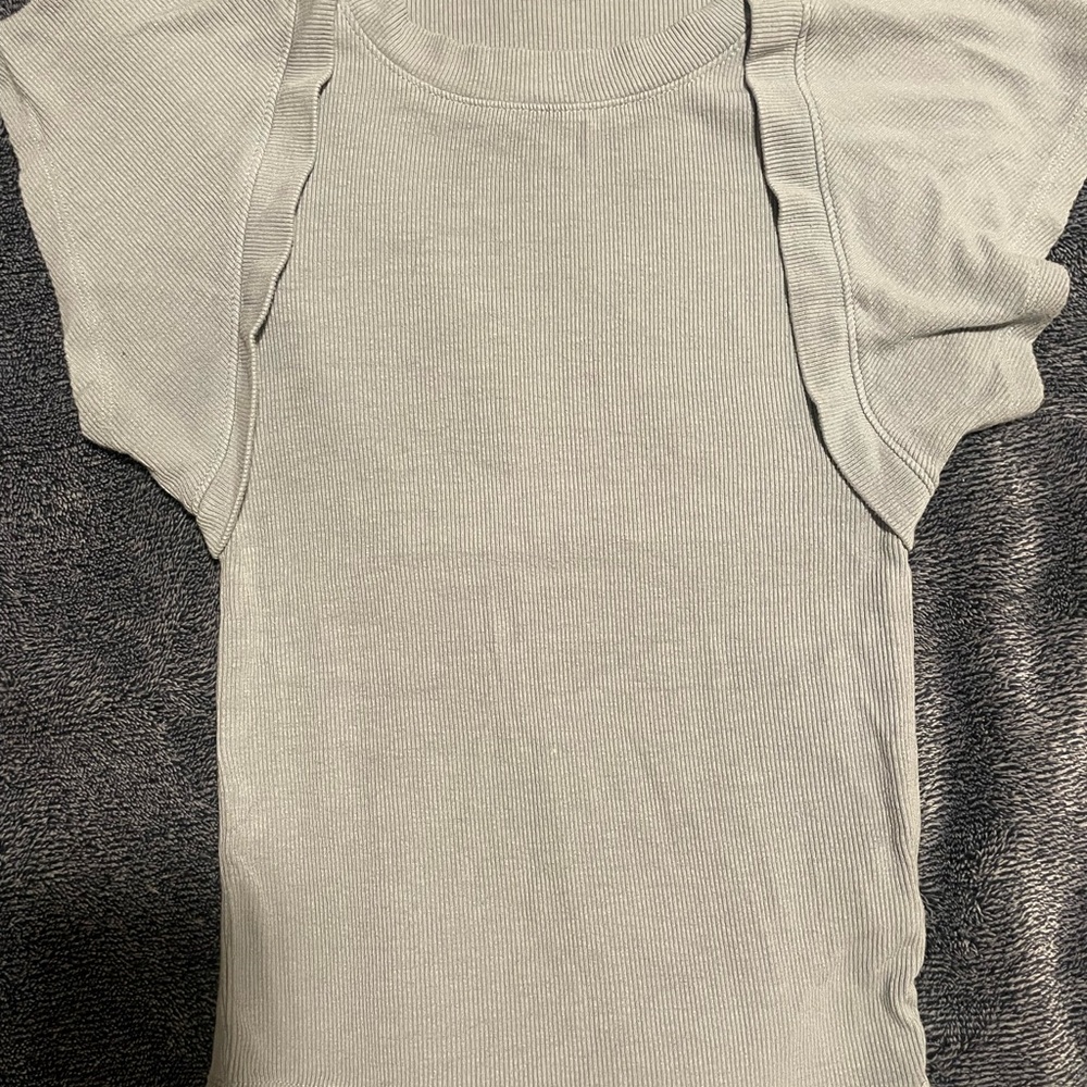 YoungLA Ribbed Knit Top in Gray